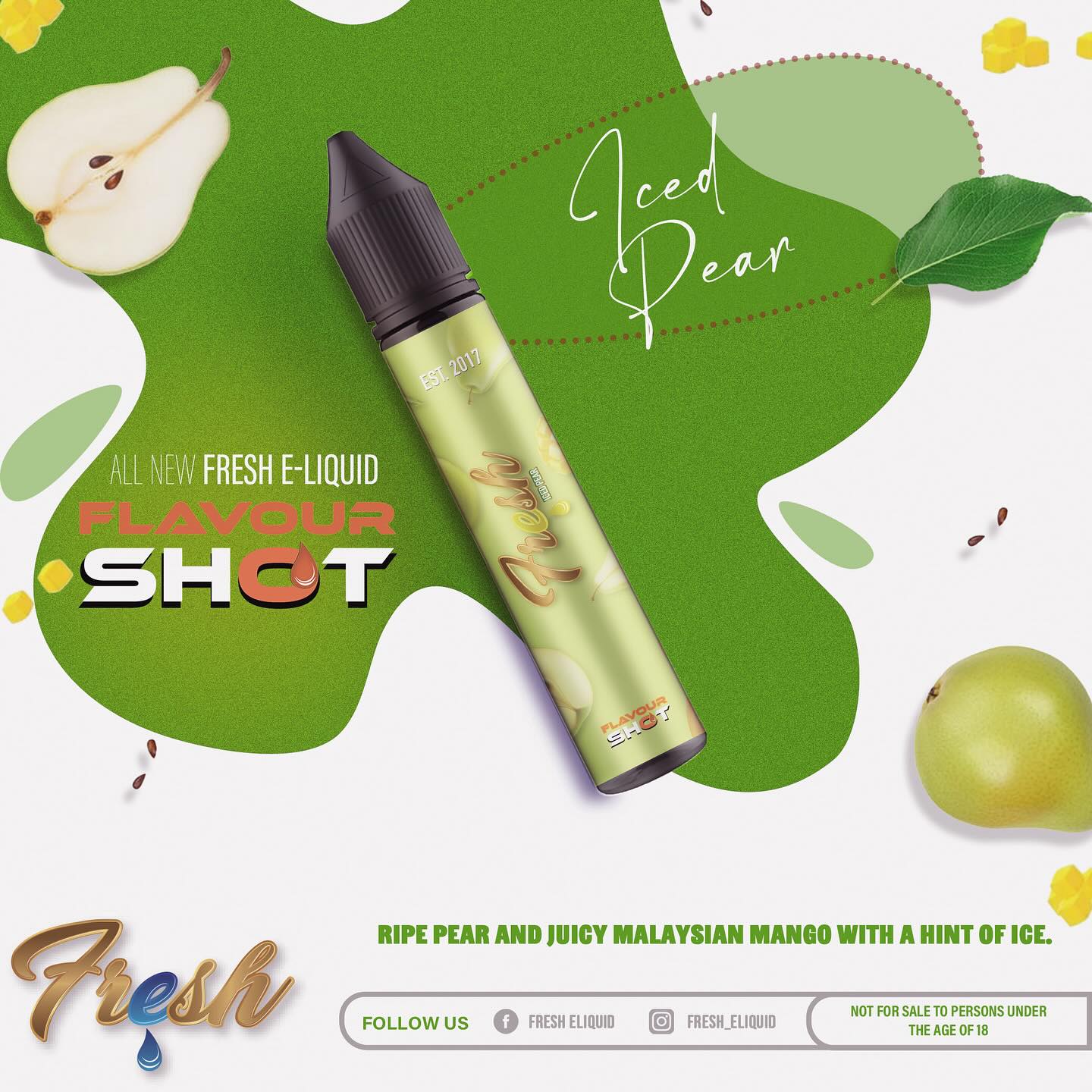 Fresh E-Liquid - Iced Pear Longfill Flavour Shot 30ml